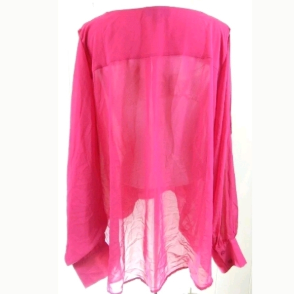 Lane Bryant Sheer Dolman Sleeve Wrap Blouse - Picture 2 of 4